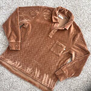 Standard Cloth Men - Velour - Polo Shirt - Long Sleeve  - Bronze - Size Large